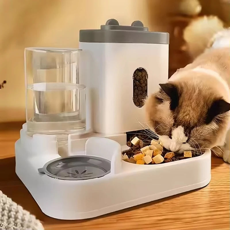 Comedero para mascotas de gran capacidad, dispensador de agua automático integrado, tazón de comida para gatos, tazón de alimentación para perros, tazón para gatos, tazón para perros, suministros para mascotas