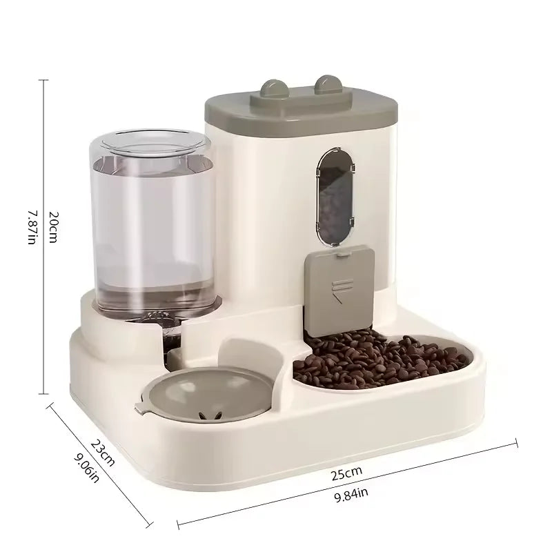Comedero para mascotas de gran capacidad, dispensador de agua automático integrado, tazón de comida para gatos, tazón de alimentación para perros, tazón para gatos, tazón para perros, suministros para mascotas