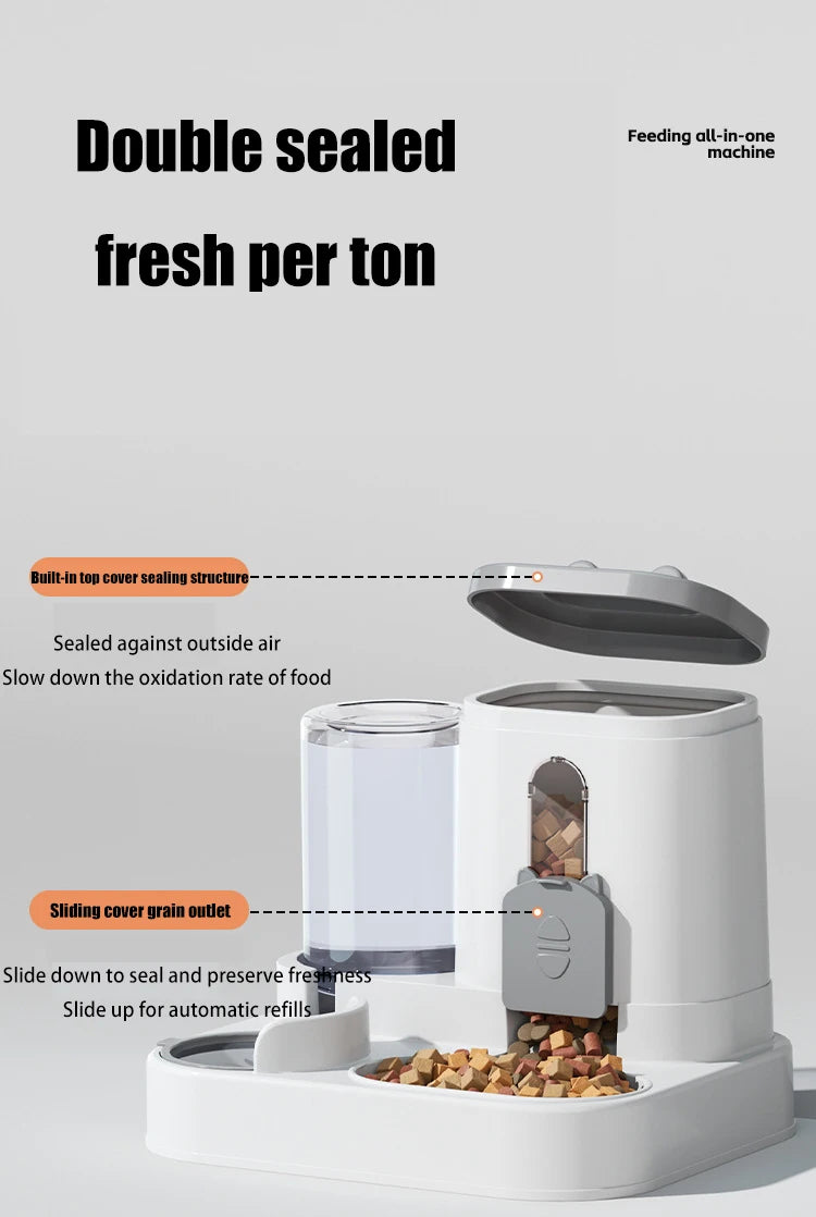Comedero para mascotas de gran capacidad, dispensador de agua automático integrado, tazón de comida para gatos, tazón de alimentación para perros, tazón para gatos, tazón para perros, suministros para mascotas