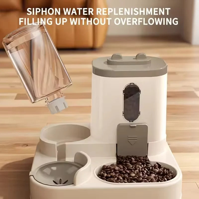 Comedero para mascotas de gran capacidad, dispensador de agua automático integrado, tazón de comida para gatos, tazón de alimentación para perros, tazón para gatos, tazón para perros, suministros para mascotas