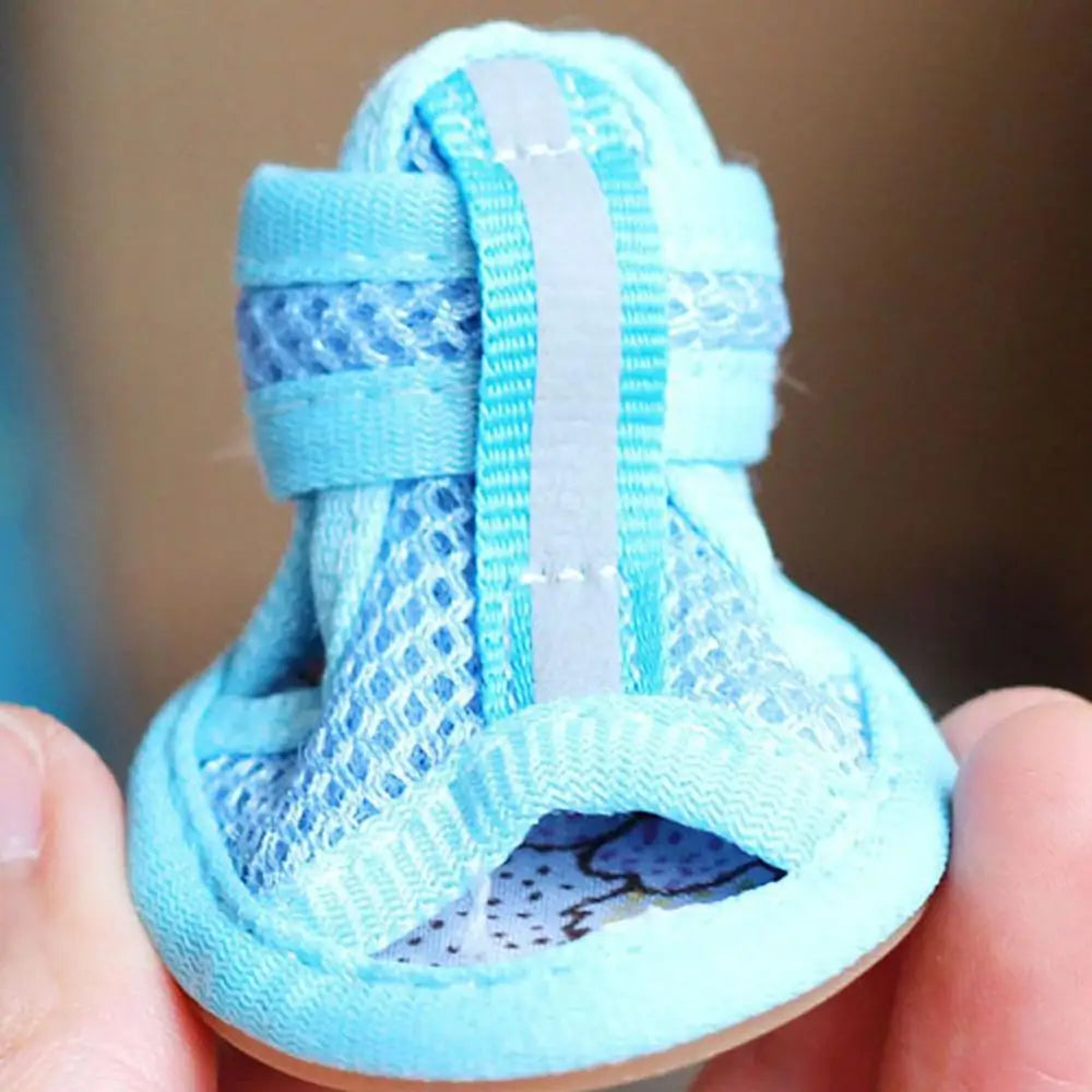 Paquete de 4 Zapatos para Perro, Lindos, Casuales, Transpirables, para Primavera y Verano, Sandalias para Mascotas