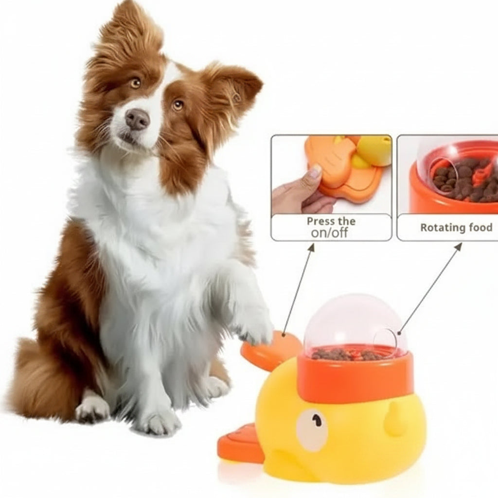 Cuenco de comida lenta para mascotas, dispensador de aperitivos para perros de pato, alimentador interactivo de comida para perros antidebir lento para mascotas pequeñas y medianas