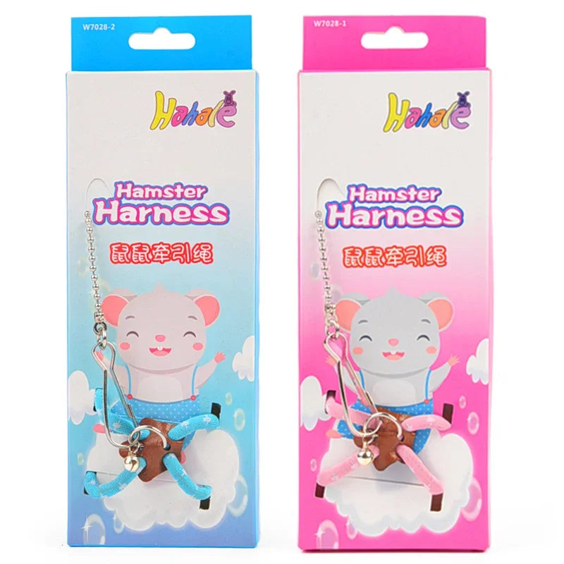 Arnés suave ajustable para mascotas, juego de correa con campana, ratón, hámster, hurones, rata, correa para cerdo, arnés para hámster, cuerda antimordida para caminar para mascotas