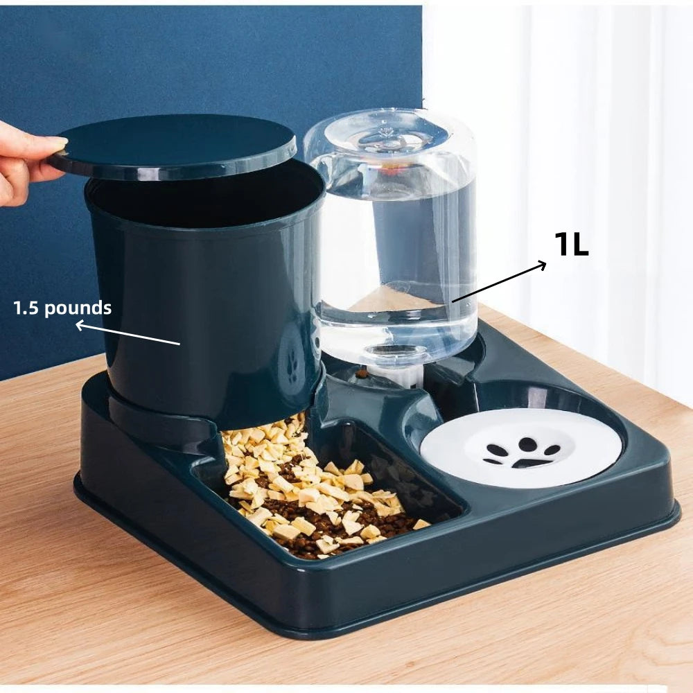 Cuenco de comida para mascotas de gran capacidad, alimentador automático para gatos, cuenco para perros, botella de agua para alimentos, dispensador de almacenamiento húmedo y seco, suministros para mascotas