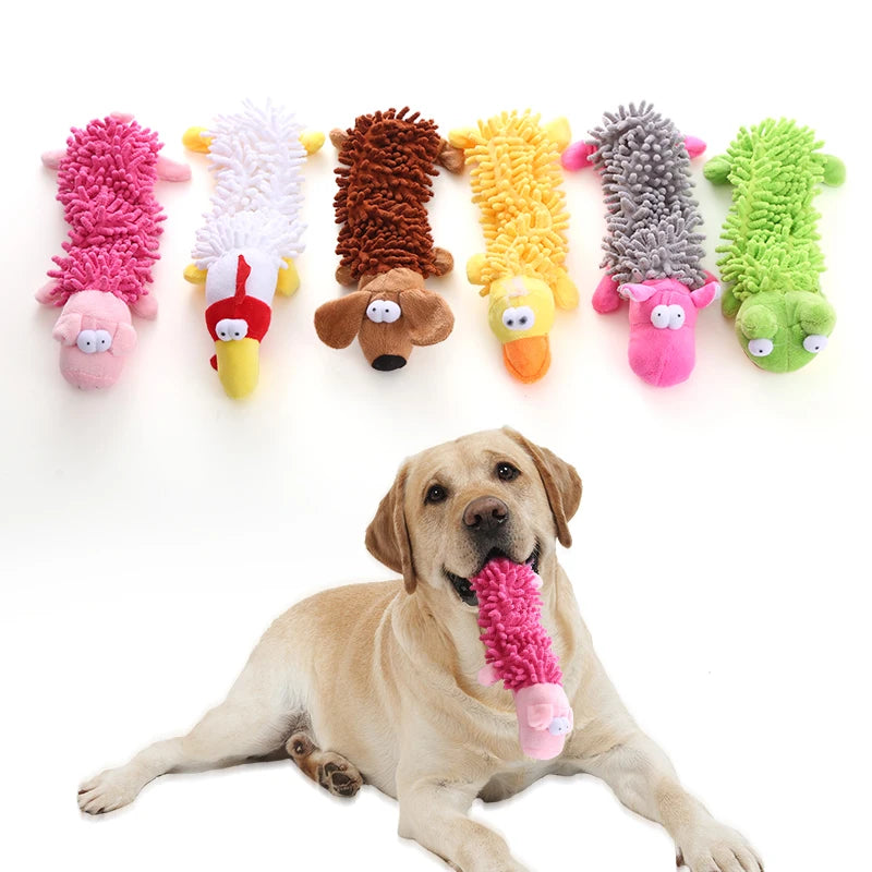 Juguete para perros, juguete de peluche con sonido, fregona, cáscara de piel, rana, hipopótamo, suministros de molienda de dientes