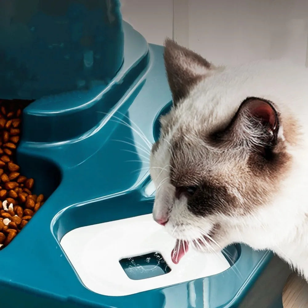 Cuenco de comida para mascotas de gran capacidad, alimentador automático para gatos, cuenco para perros, botella de agua para alimentos, dispensador de almacenamiento húmedo y seco, suministros para mascotas