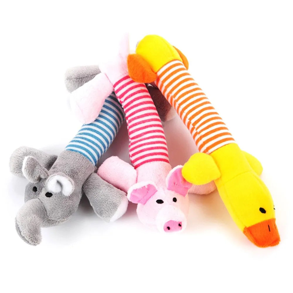 Nuevos juguetes vocales de peluche para perros, cerdo de cuatro patas, pato, elefante, Animal largo, suministros para gatos, venta al por mayor