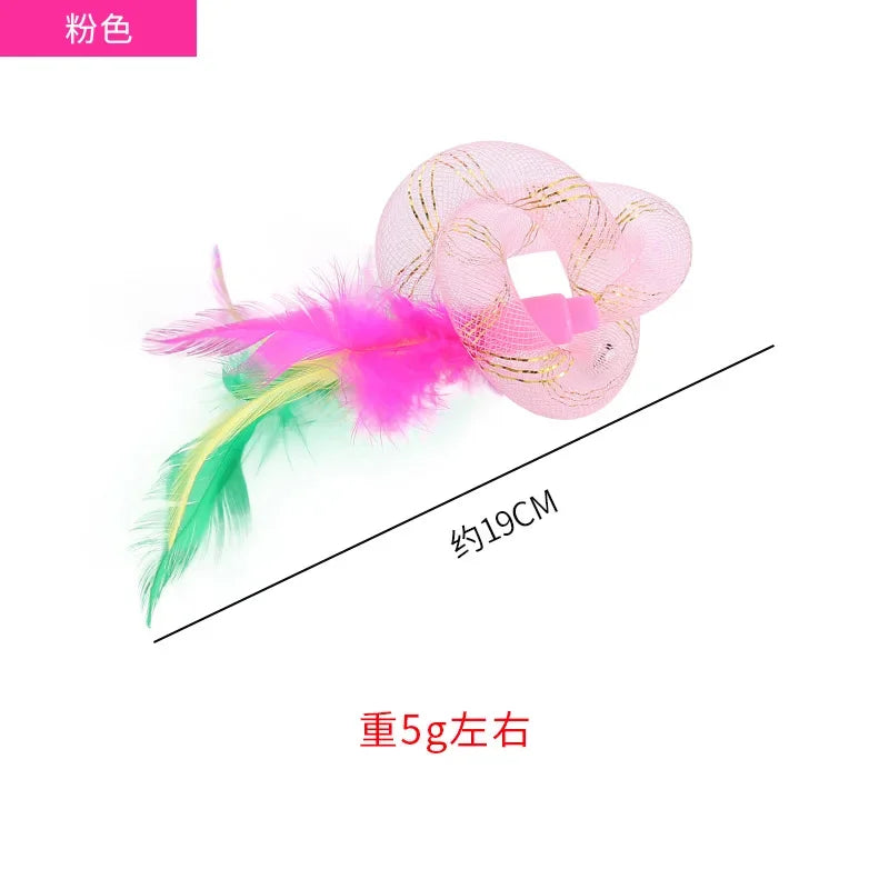 Juguete para Gato, tubo de cuerda con resorte de plumas, juguete elástico, suministros para mascotas, juguetes interactivos para gatos, juguetes interactivos para gatos, juguetes de plumas
