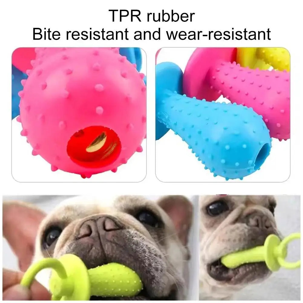 Chupete de goma para mascotas, juguete para perros, chupete de goma interactivo para mascotas, perros, gatos, cachorros, dientes elásticos, juguetes para masticar para perros, juguete de limpieza dental