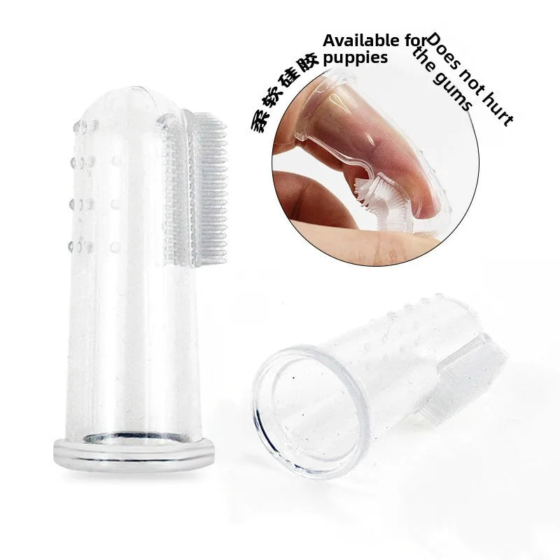 Cepillo de dientes para dedos de mascotas, cepillo de dientes de silicona para cachorros y gatitos, cepillo para cuna, cepillo de dientes para mascotas