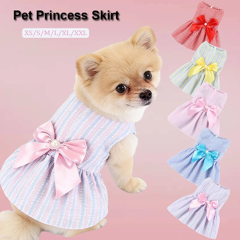 1 ud. Ropa para mascotas: Vestido de princesa floral para perros pequeños, ropa nueva para gatitos y ositos, falda linda para perros, accesorios finos de verano para mascotas.