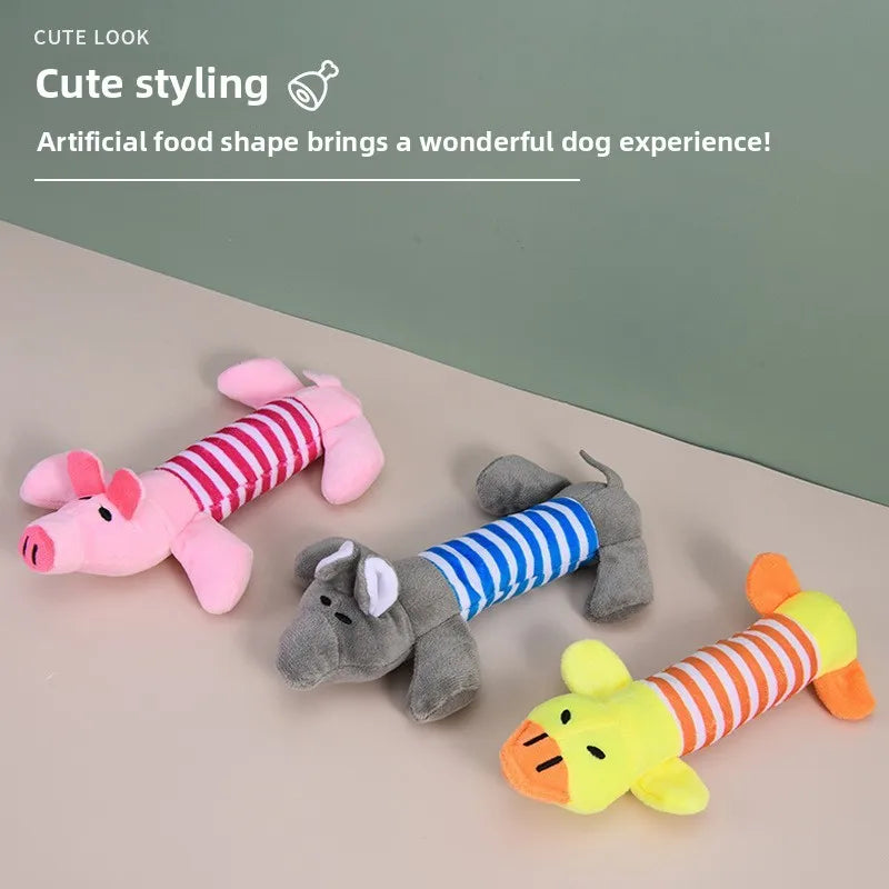 Nuevos juguetes vocales de peluche para perros, cerdo de cuatro patas, pato, elefante, Animal largo, suministros para gatos, venta al por mayor
