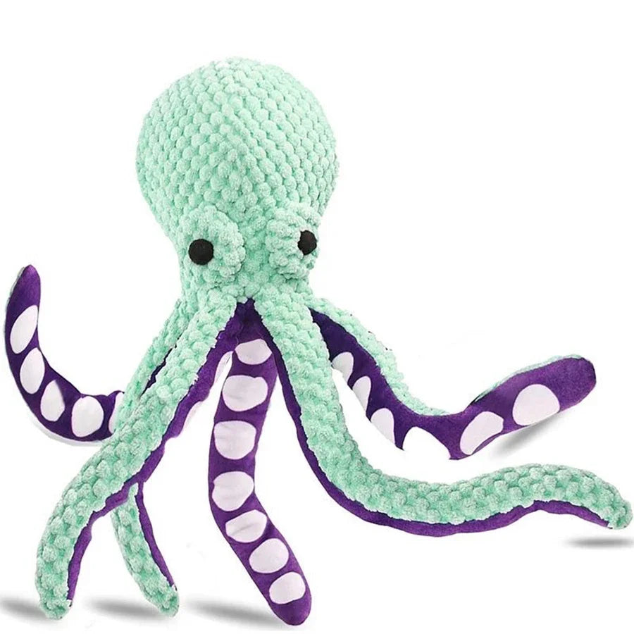 Juguete de pulpo de peluche para mascotas, sonido interactivo, antidemolición, hogar, perro grande y pequeño, compañero de aburrimiento, juguete para perros