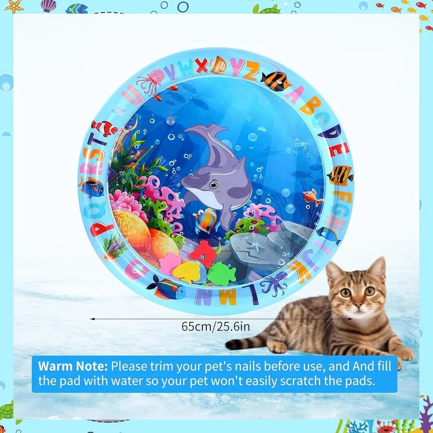 Estera de juego sensorial de agua para mascotas, almohadilla de enfriamiento gruesa para gatos y perros, juguete interactivo para jugar a las mascotas, actividad interior de verano