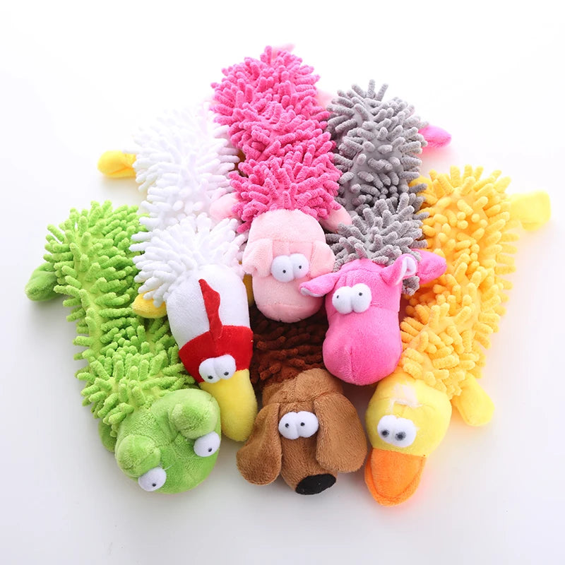Juguete para perros, juguete de peluche con sonido, fregona, cáscara de piel, rana, hipopótamo, suministros de molienda de dientes