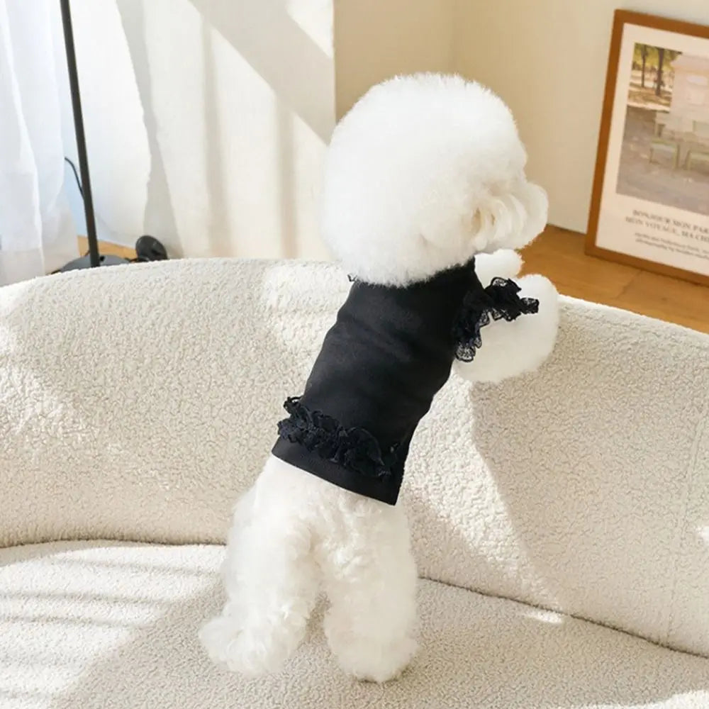 Suministros para mascotas, chaleco de verano de encaje para mascotas, falda Base para gatos con manga voladora suave, ropa transpirable para perros y cachorros