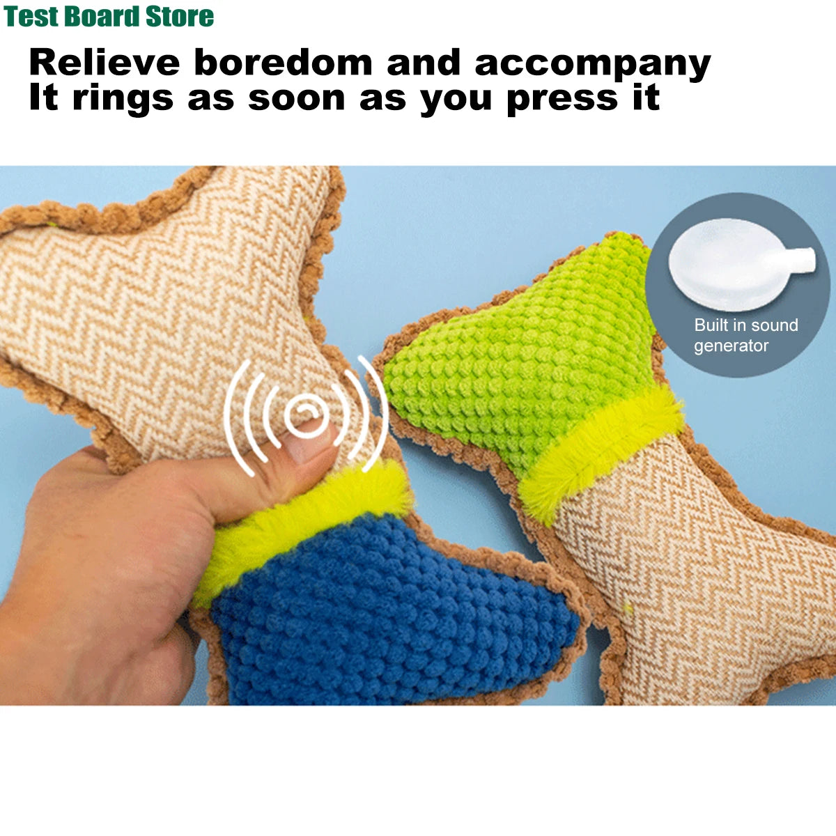 Juguete con sonido para mascotas resistente a mordeduras, juguete para masticar con forma de hueso de peluche para perros, adecuado para cachorros pequeños y medianos, 1 ud.