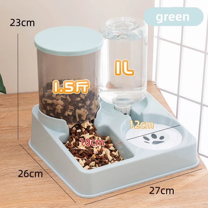 Cuenco de comida para mascotas de gran capacidad, alimentador automático para gatos, cuenco para perros, botella de agua para alimentos, dispensador de almacenamiento húmedo y seco, suministros para mascotas