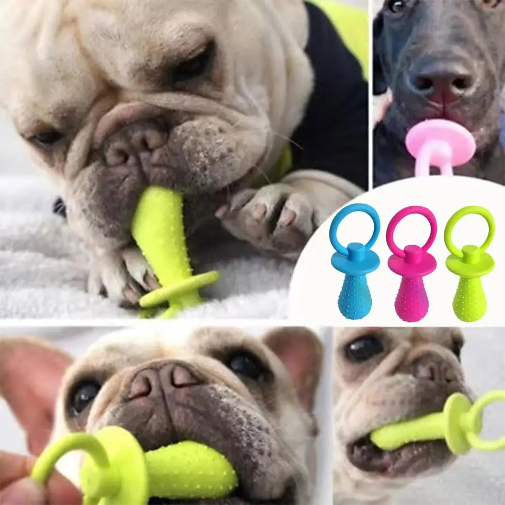 Chupete de goma para mascotas, juguete para perros, chupete de goma interactivo para mascotas, perros, gatos, cachorros, dientes elásticos, juguetes para masticar para perros, juguete de limpieza dental