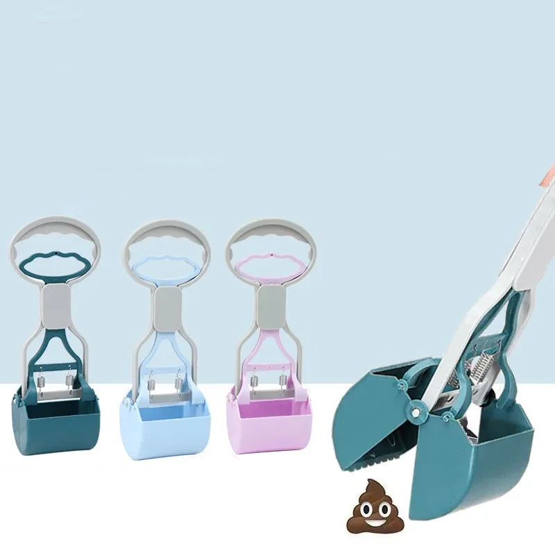 Suministros para mascotas, recogedor de excrementos para mascotas con mango largo plegable de plástico grueso, recogedor de residuos para perros al aire libre, cuchara para excrementos, suministros de baño