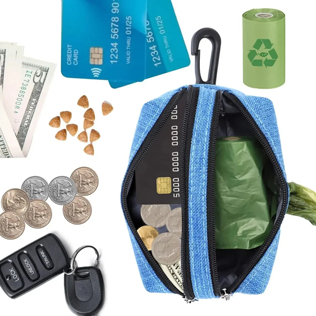 Dispensador de bolsas para excrementos de perros, bolsa de almacenamiento, productos, bolsas de residuos para mascotas, portador, accesorios para caminar, suministros de limpieza
