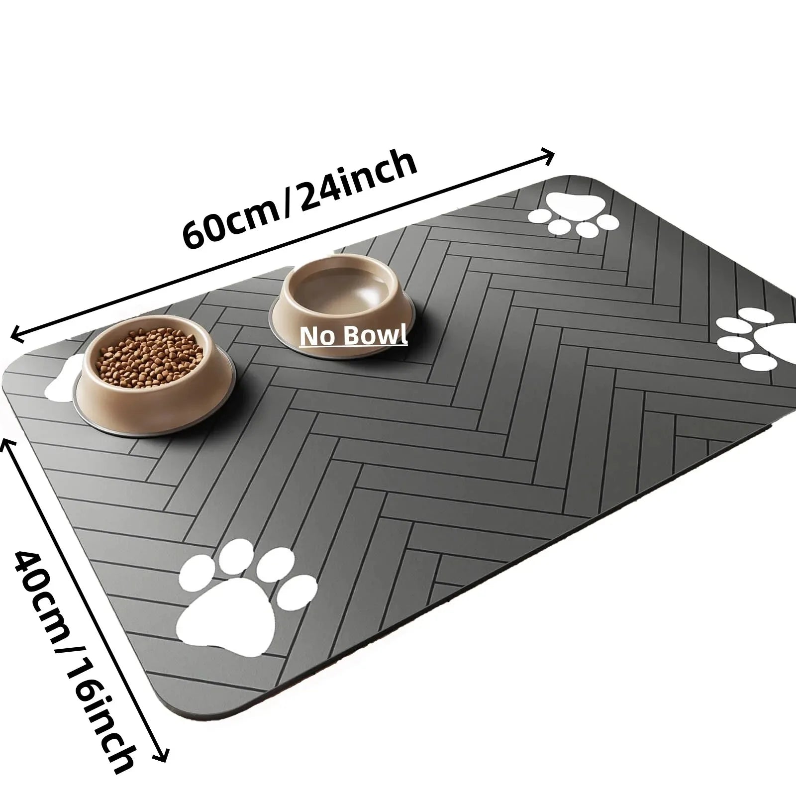 Estera de alimentación para mascotas, mantel absorbente para mascotas, respaldo de goma, estera de agua de secado rápido para perros y gatos, cuenco de comida y agua con impermeable
