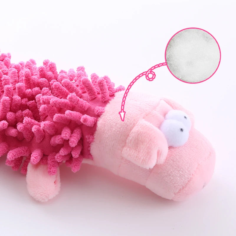 Juguete para perros, juguete de peluche con sonido, fregona, cáscara de piel, rana, hipopótamo, suministros de molienda de dientes