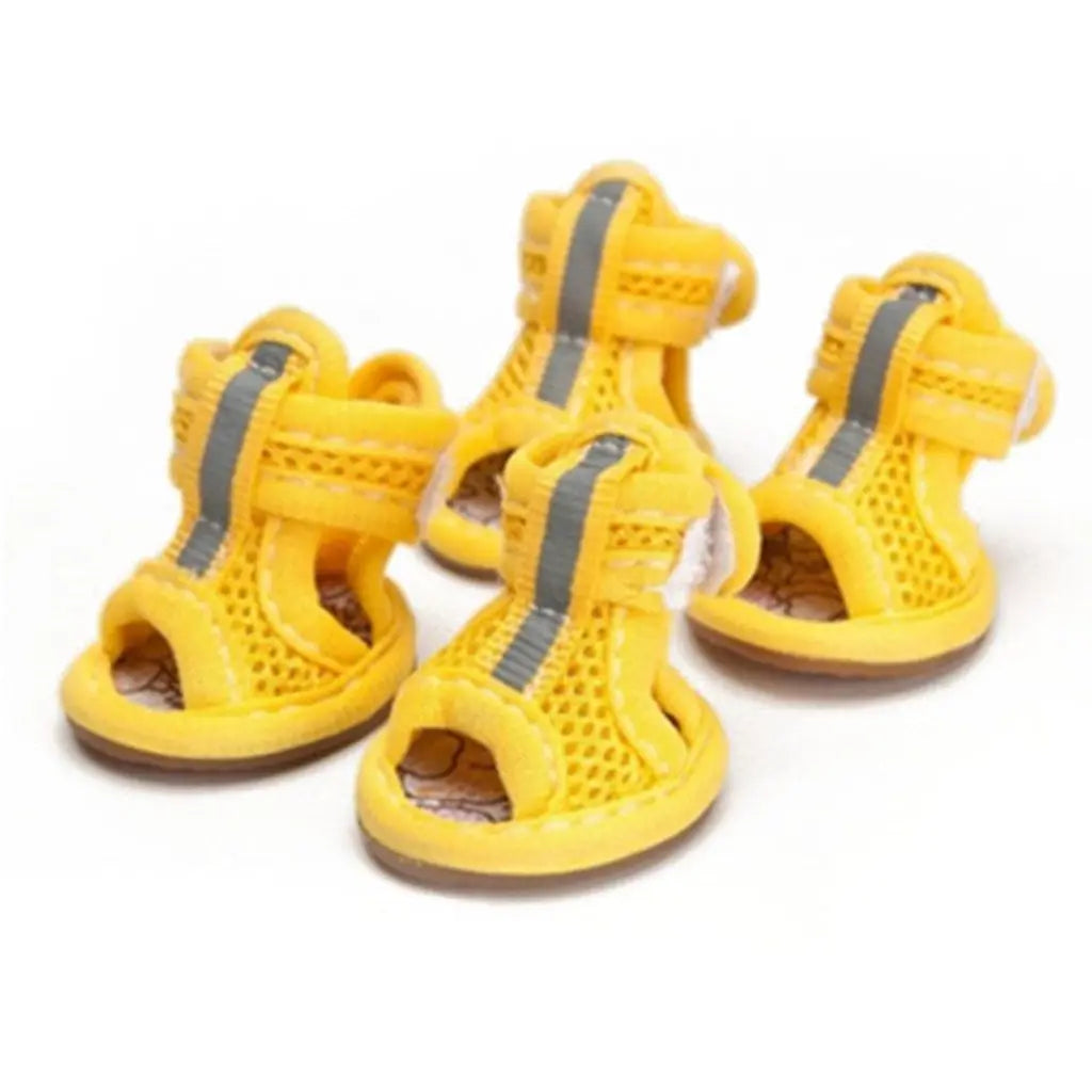 Paquete de 4 Zapatos para Perro, Lindos, Casuales, Transpirables, para Primavera y Verano, Sandalias para Mascotas