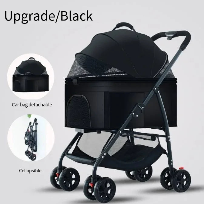 Carritos para Mascotas 3 en 1, Ligeros y Plegables, Diseñados Específicamente para Pasear Perros, Gatos, Mascotas Pequeñas y Medianas al Aire Libre
