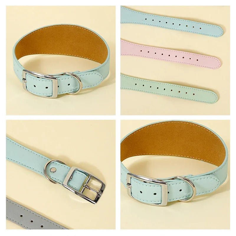 Collar para mascotas de PU, Collar ajustable para perros, diseño ensanchado, fuerte y duradero para perros medianos y grandes, adiestramiento al aire libre, accesorios para mascotas