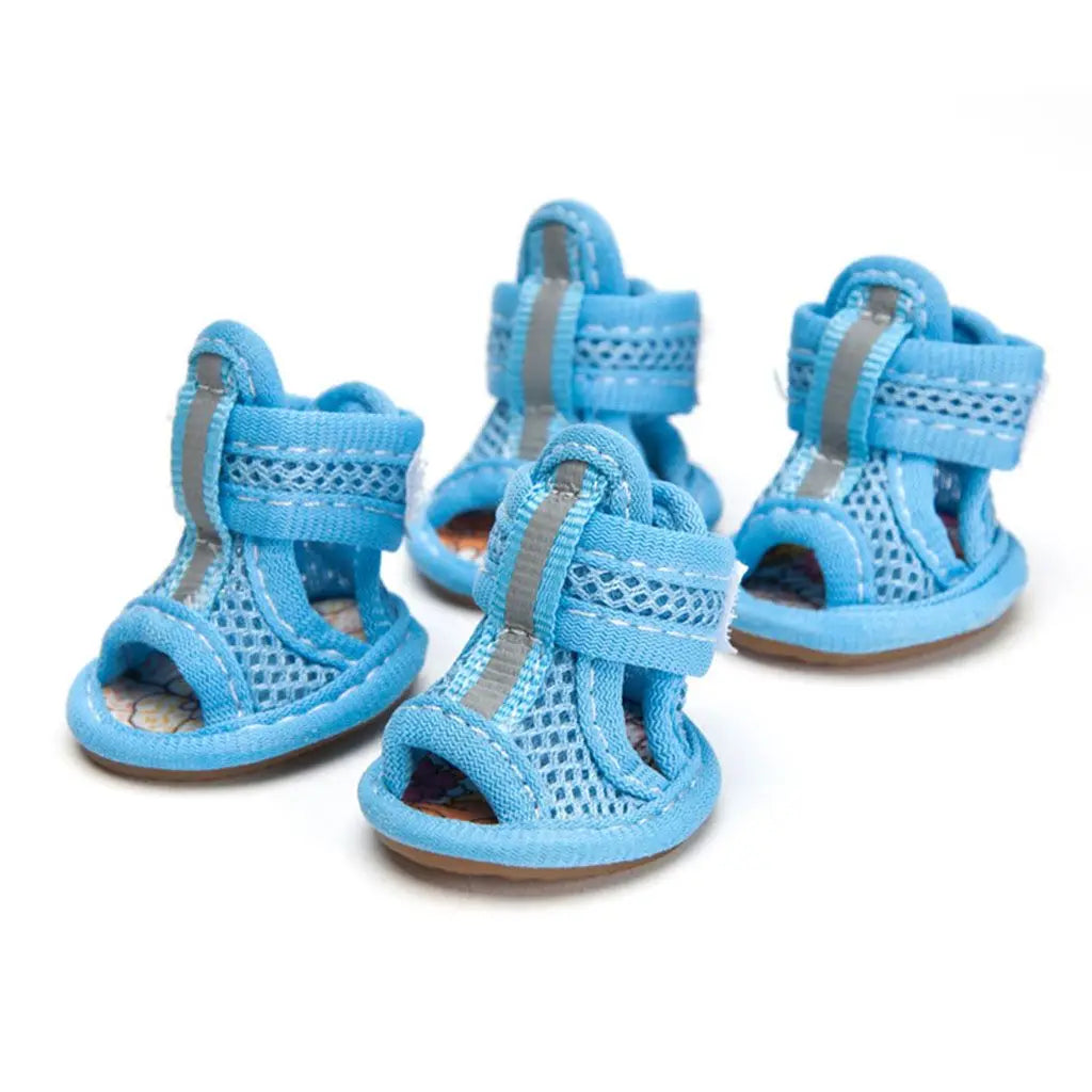 Paquete de 4 Zapatos para Perro, Lindos, Casuales, Transpirables, para Primavera y Verano, Sandalias para Mascotas