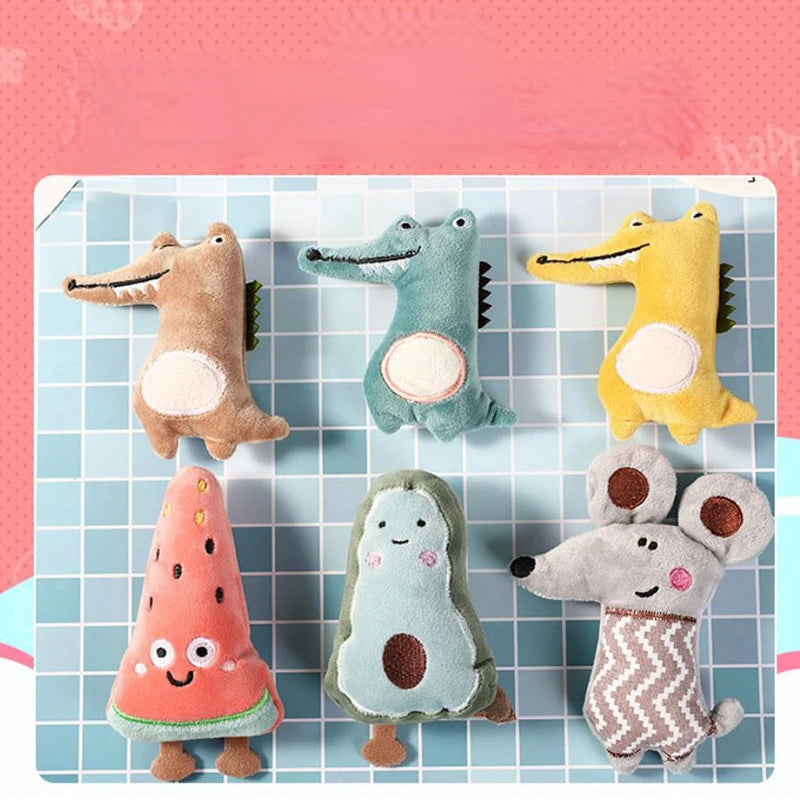 Divertidos juguetes para mascotas, juguete de peluche resistente a mordeduras de dibujos animados, juguete para masticar para gatos, perros, suministros interactivos para mascotas, compañero para mascotas
