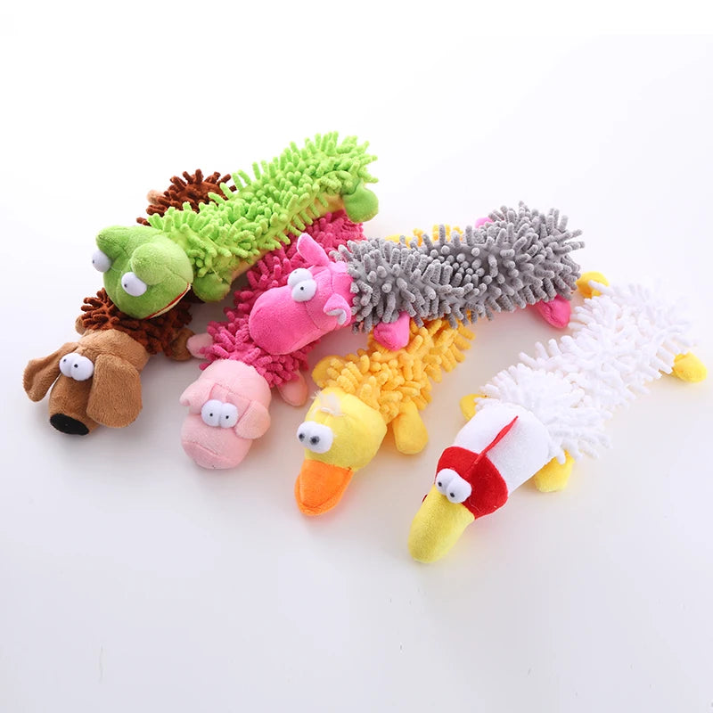 Juguete para perros, juguete de peluche con sonido, fregona, cáscara de piel, rana, hipopótamo, suministros de molienda de dientes
