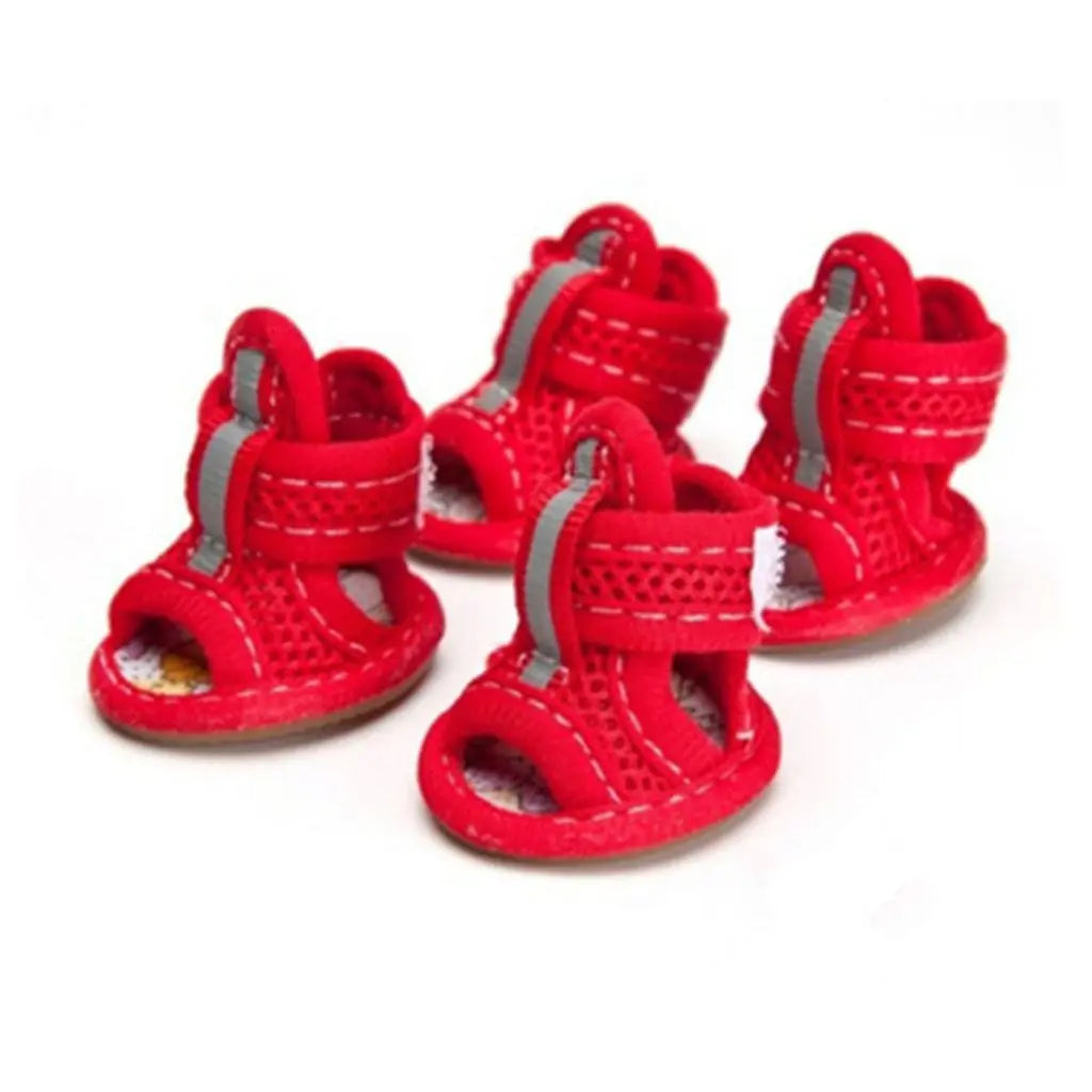 Paquete de 4 Zapatos para Perro, Lindos, Casuales, Transpirables, para Primavera y Verano, Sandalias para Mascotas