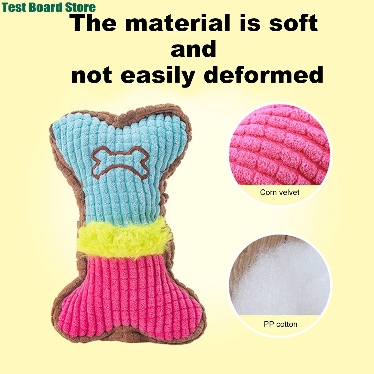 Juguete con sonido para mascotas resistente a mordeduras, juguete para masticar con forma de hueso de peluche para perros, adecuado para cachorros pequeños y medianos, 1 ud.
