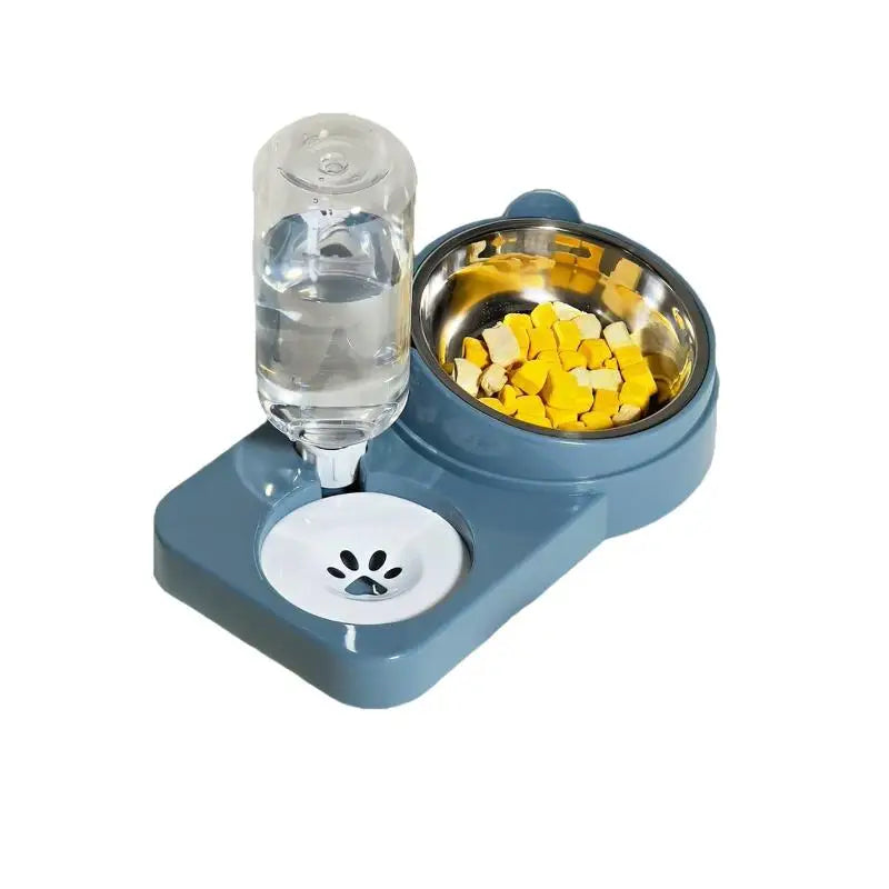 ㈅ Juego de Platos para Agua y Comida para Mascotas - Comedero Doble para Perros/Gatos, Plato Antiderrames, Suministros Esenciales para Mascotas