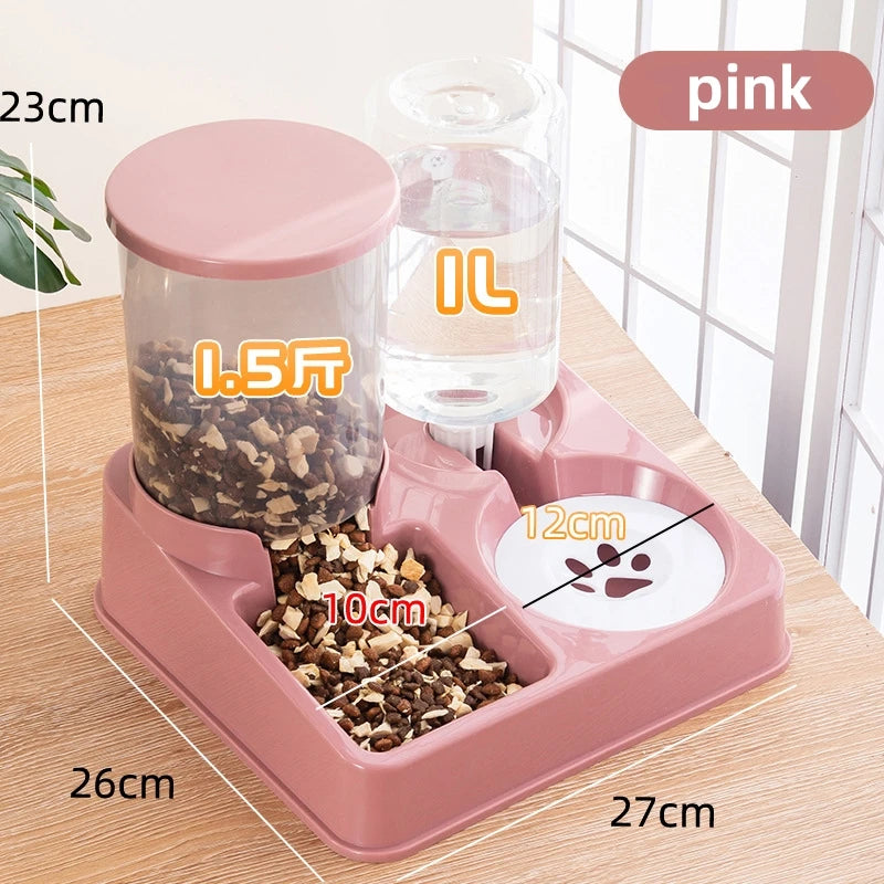 Cuenco de comida para mascotas de gran capacidad, alimentador automático para gatos, cuenco para perros, botella de agua para alimentos, dispensador de almacenamiento húmedo y seco, suministros para mascotas