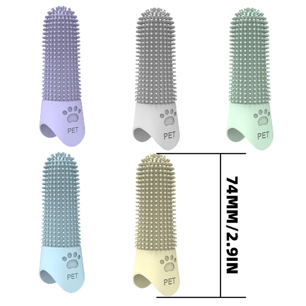 Puntas de silicona para limpieza de dientes de mascotas, para gatos y perros, limpieza y eliminación de sarro y piedras, cepillos de dientes para mascotas