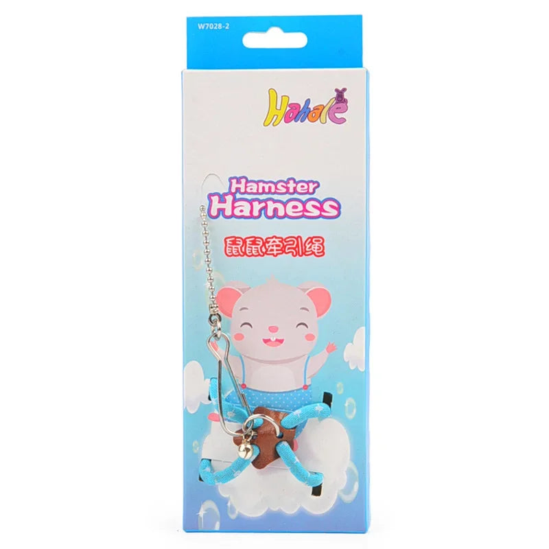 Arnés suave ajustable para mascotas, juego de correa con campana, ratón, hámster, hurones, rata, correa para cerdo, arnés para hámster, cuerda antimordida para caminar para mascotas