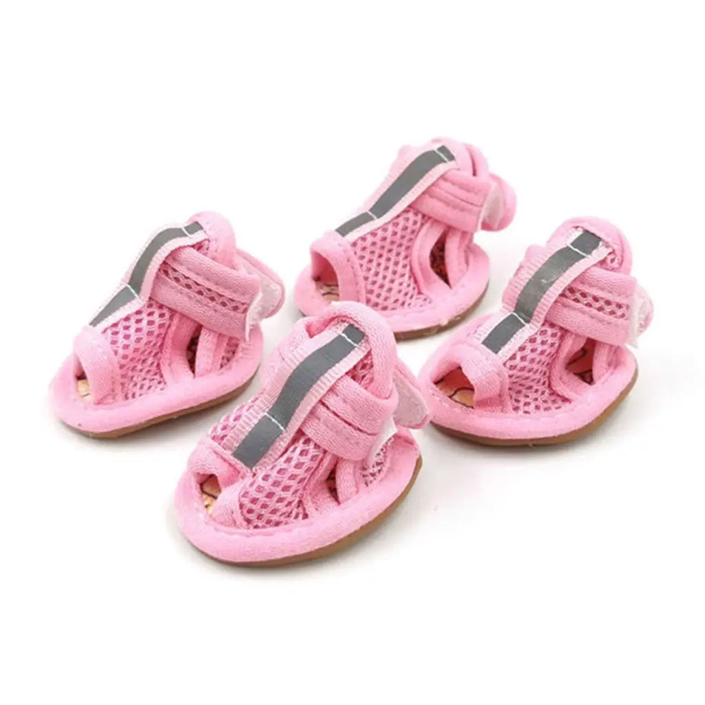 Paquete de 4 Zapatos para Perro, Lindos, Casuales, Transpirables, para Primavera y Verano, Sandalias para Mascotas