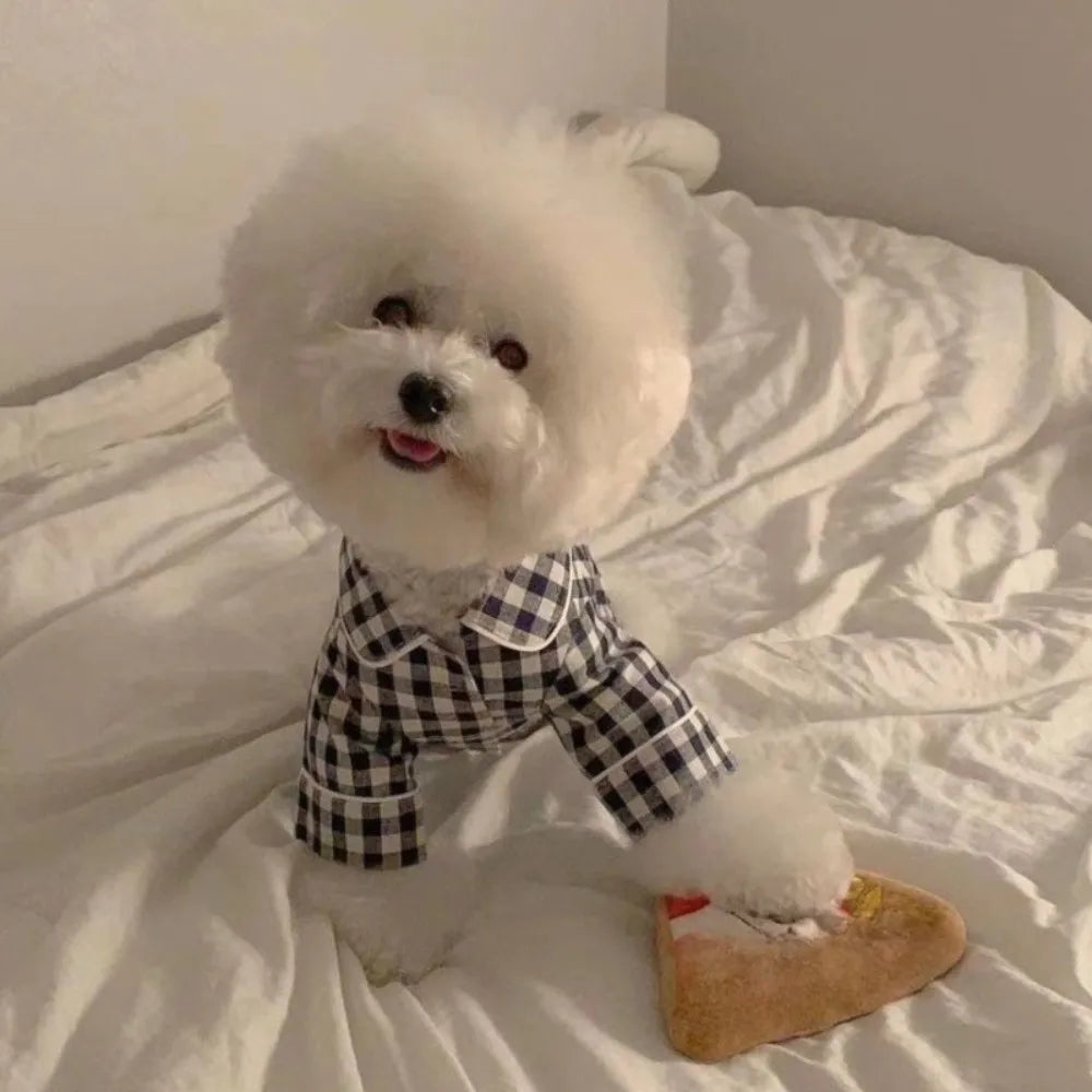 Decoración para mascotas, camisas cómodas a cuadros Ins, ropa para mascotas, pijamas elegantes a la moda para perros, disfraz, ropa bonita para perros y gatos, fiestas para mascotas