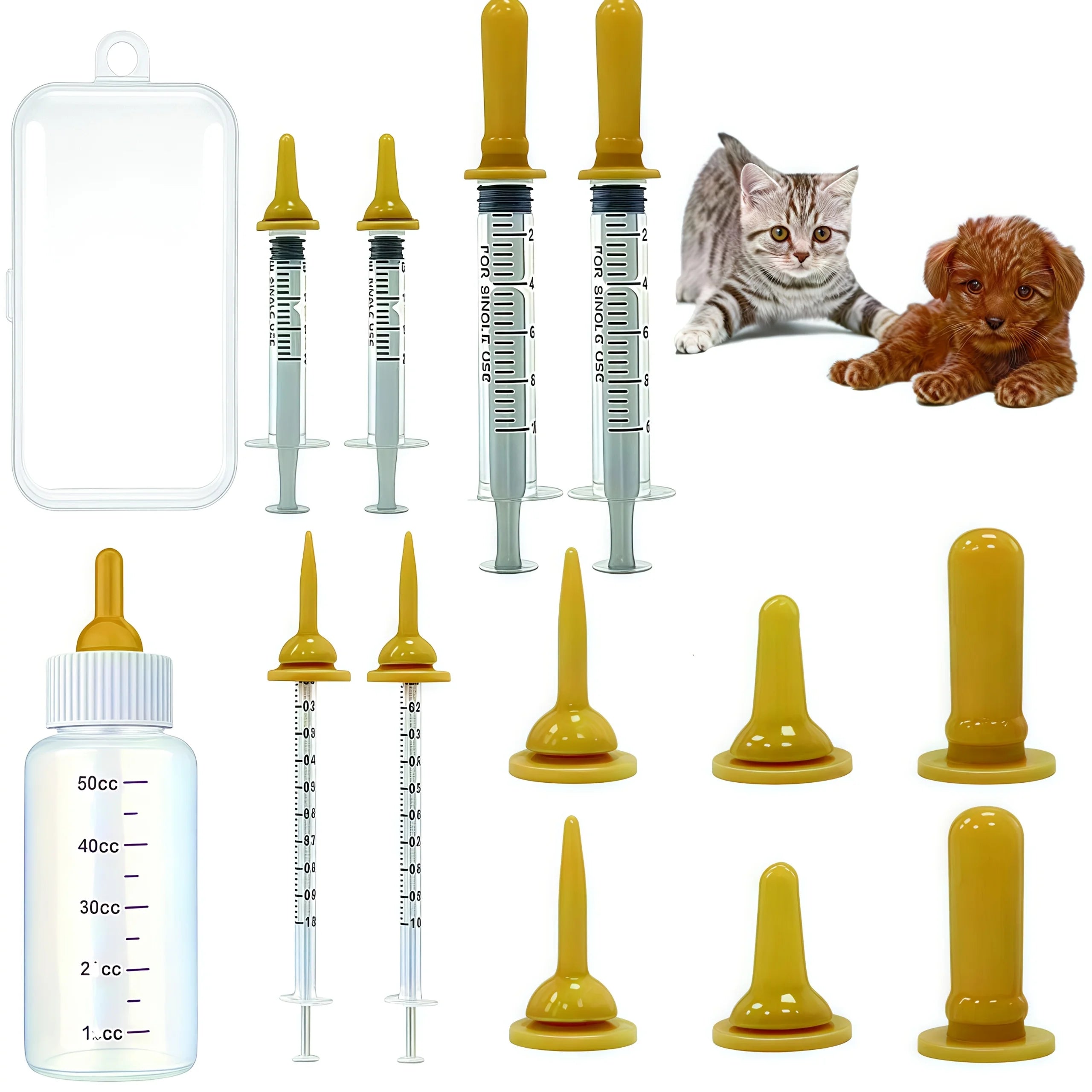 Tetina de alimentación para mascotas: tetina para gatitos, tetina para cachorros, distribuidor de biberones de leche con fórmula, biberón de leche para cachorros para alimentar leche para mascotas pequeñas.
