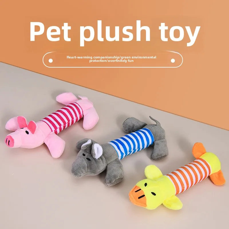 Nuevos juguetes vocales de peluche para perros, cerdo de cuatro patas, pato, elefante, Animal largo, suministros para gatos, venta al por mayor