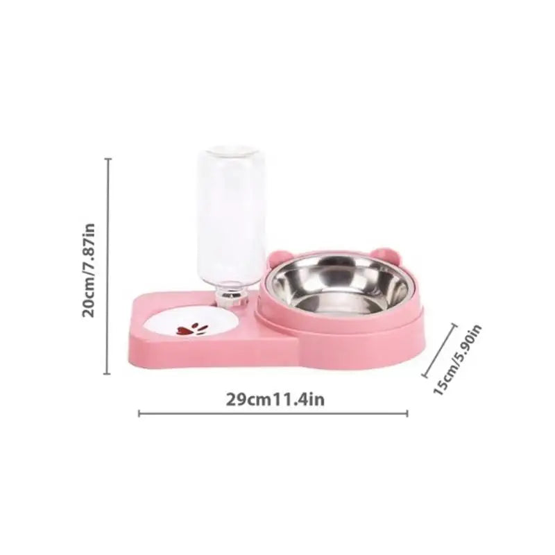 ㈅ Juego de Platos para Agua y Comida para Mascotas - Comedero Doble para Perros/Gatos, Plato Antiderrames, Suministros Esenciales para Mascotas