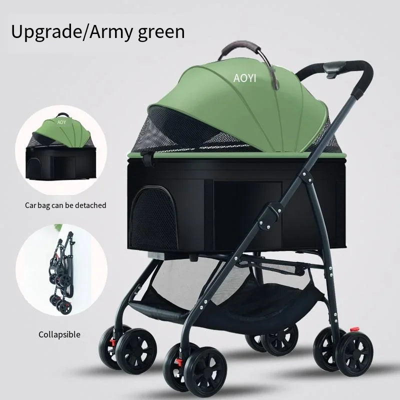 Carritos para Mascotas 3 en 1, Ligeros y Plegables, Diseñados Específicamente para Pasear Perros, Gatos, Mascotas Pequeñas y Medianas al Aire Libre