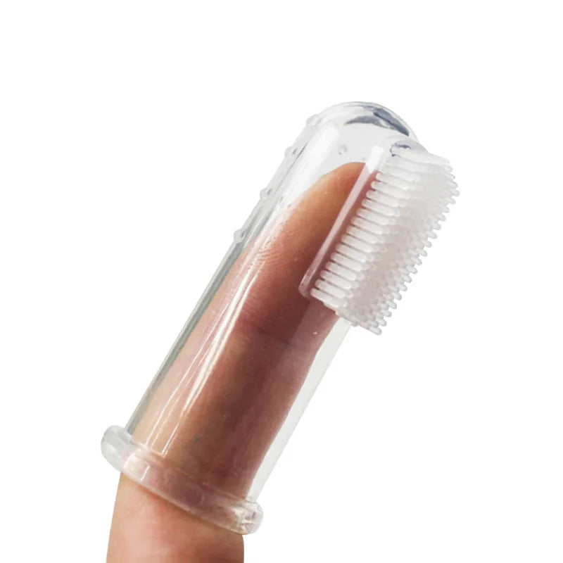 Cepillo de dientes para dedos de mascotas, cepillo de dientes de silicona para cachorros y gatitos, cepillo para cuna, cepillo de dientes para mascotas