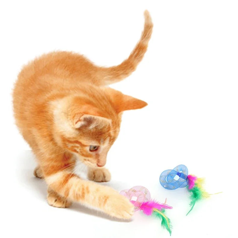 Juguete para Gato, tubo de cuerda con resorte de plumas, juguete elástico, suministros para mascotas, juguetes interactivos para gatos, juguetes interactivos para gatos, juguetes de plumas