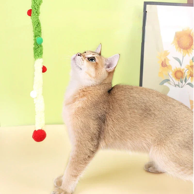 Juguete interactivo para gatos, varitas de tira de felpa suave, juguetes para gatos gatitos, suministros para mascotas para diversión y ejercicio