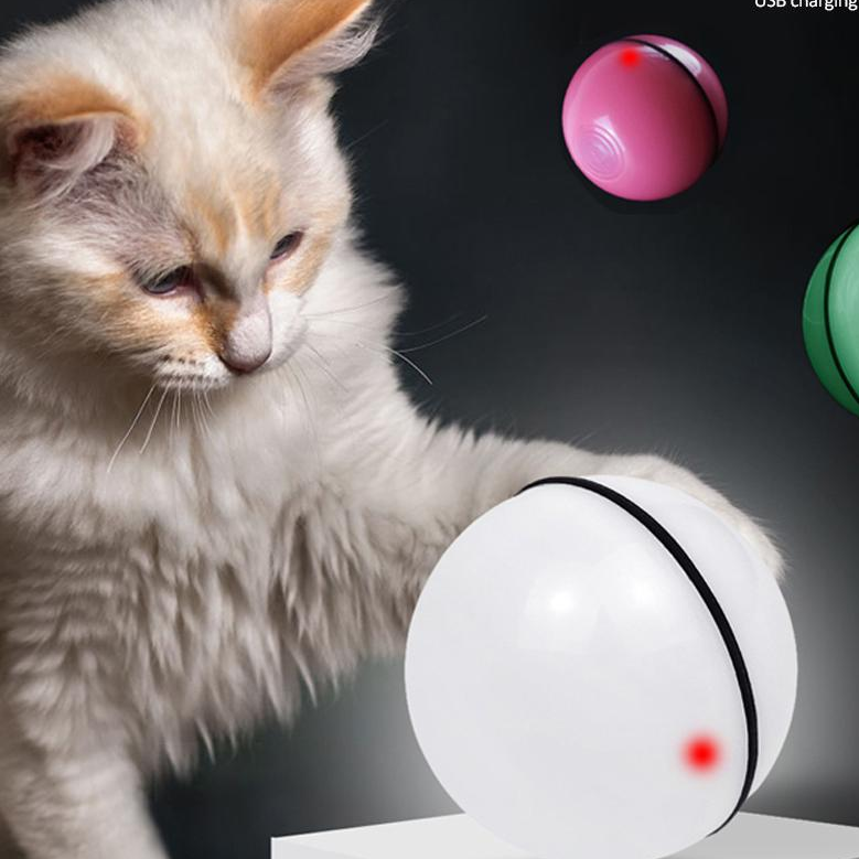 Pelota Interactiva LED con Láser para Gatos | Juguete Electrónico Rodante de Movimiento Automático para Mantener a tu Mascota Activa