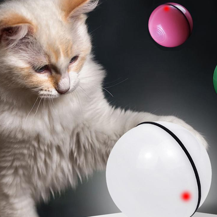 Pelota Interactiva LED con Láser para Gatos | Juguete Electrónico Rodante de Movimiento Automático para Mantener a tu Mascota Activa